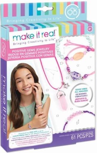 MAKE IT REAL rotaslietu izgatavošanas komplekts Positive Gems – kaklarota un 3 rokassprādzes