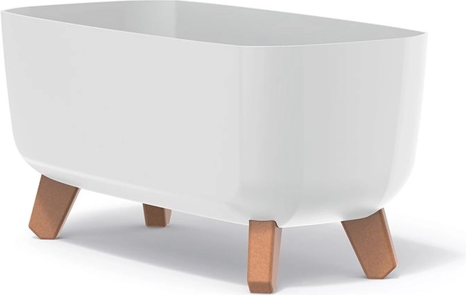 Plastmasas puķu pods uz kājiņām Gracia Case 39 cm, balts
