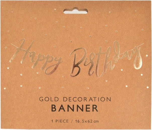 Zelta papīra virtene “Happy Birthday”