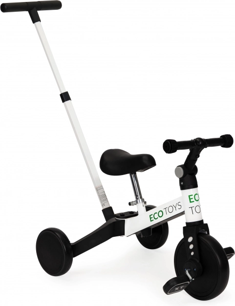 Bērnu trīsritenis ar stūmējrokturi 2-in-1 ECO TOYS