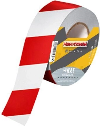 Brīdinājuma lente sarkani balta 75 mm x 500 m