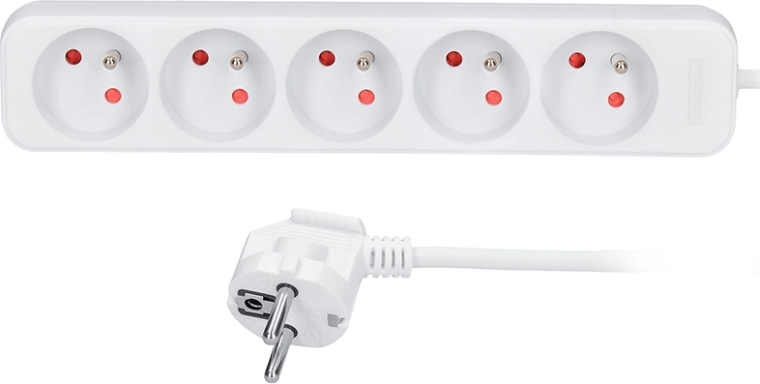 Solight pagarinātājs 2 m, 5 kontaktligzdas, balts