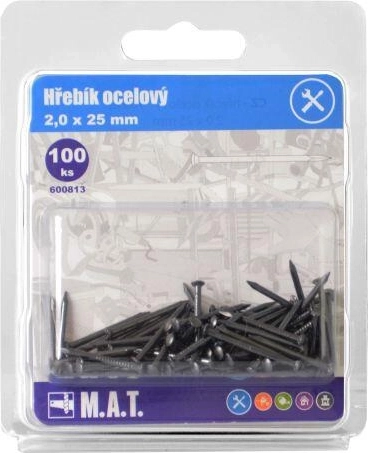 Tērauda naglas 25 × 2,0 mm (100 gab.)