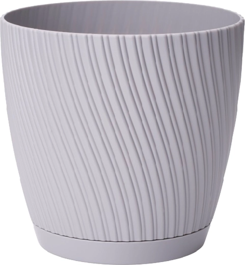 MIKA ECO RECYCLED flower pot with saucer 27 cm platinum
