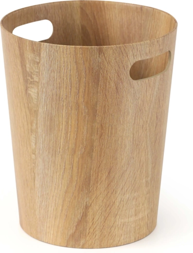 Papīra un kartona atkritumu grozs ar koka dekoru 25 × 25 × 30 cm