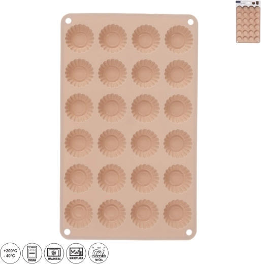Silikona forma mini groziņiem, 24 gab., bēša