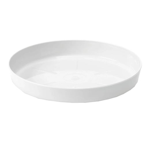Plastmasas paliktnis puķu podam 28 cm balts LAMELA