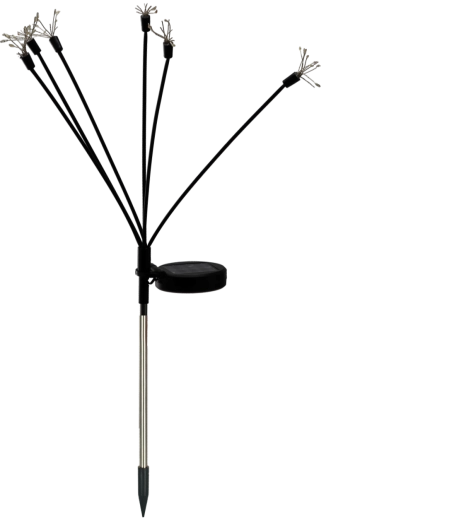 Saules dārza lampa 70 cm ar salūta efektu, 60 LED multicolor