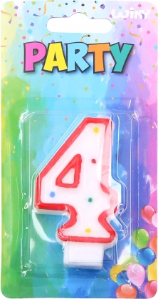 Ballīšu svece numurs 4 sarkanā