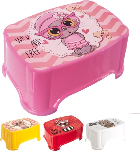 Plastmasas bērnu pakāpiens Cute, slodze līdz 80 kg, mix