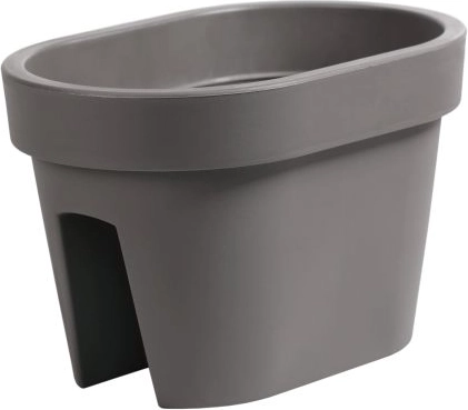 Puķu pods balkona margām Lofly Railing pelēks akmens 12,3 l