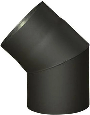 Dūmvada līkums 150 mm 45° melns, biezums 1,5 mm