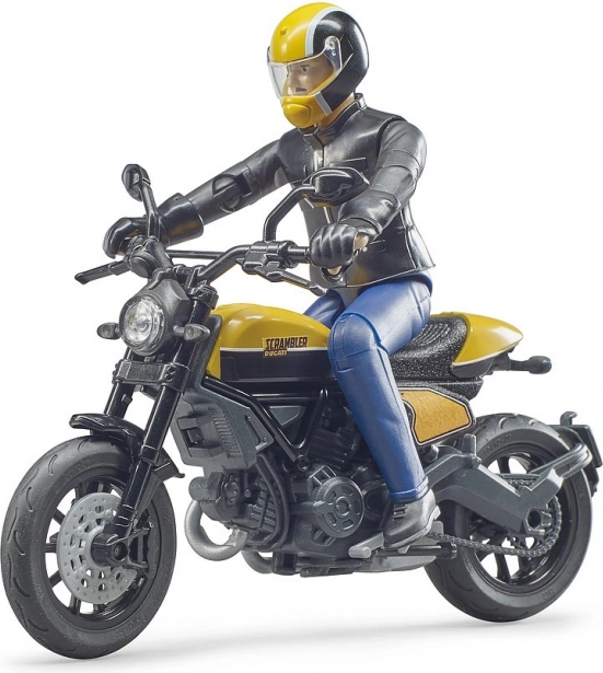 Bruder bworld motocikls Scrambler DUCATI Cafe Racer ar braucēju 1:16