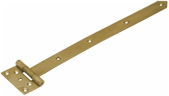 Gate Hinge 400 × 45 × 90 × 35 × 3 mm, Yellow Zinc-Plated