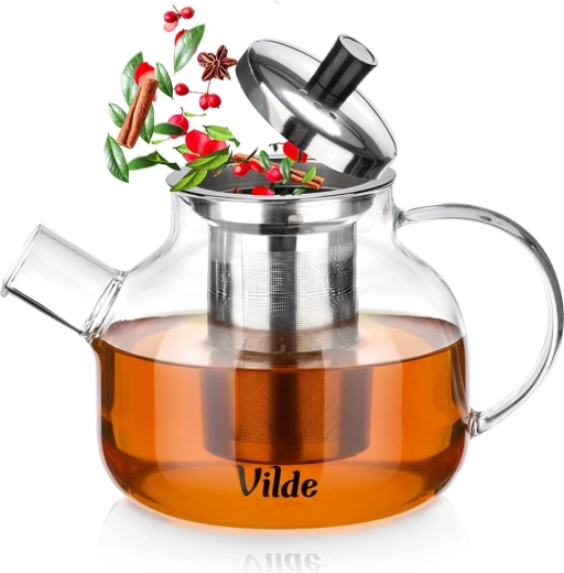Stikla tējkanna ar nerūsējošā tērauda infuzoru 850 ml, karstumizturīga