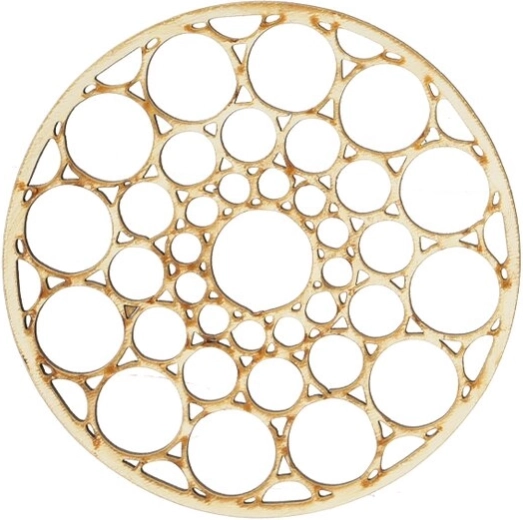 Wooden coaster with mandala design, 10 cm