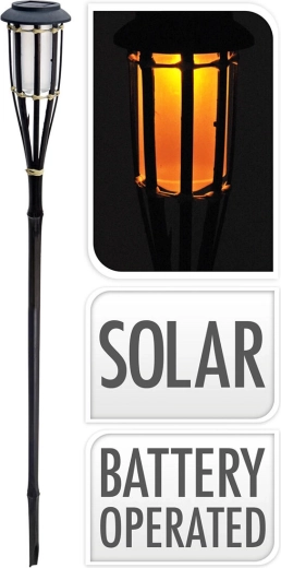 Solar Bamboo Torch 65 cm, Black