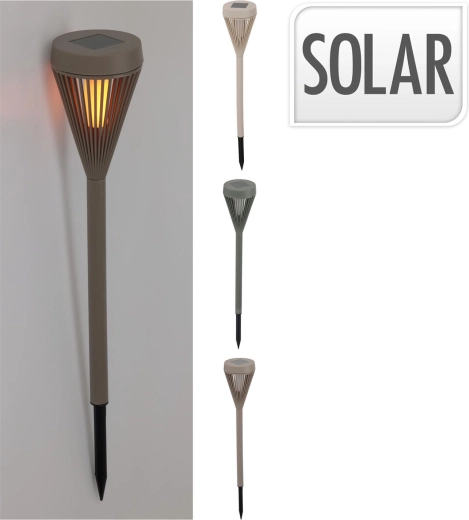 Solar garden LED lamp made of polypropylene, matte color mix, diameter 7.5 cm, height 43 cm