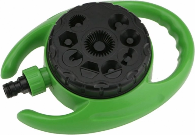 Zaļš dārza smidzinātājs ar 9 funkcijām un lietus dušu