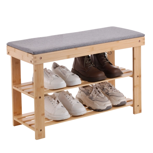 Bambusa sols ar apavu plauktu 70 × 28 × 45 cm - 1 gab.