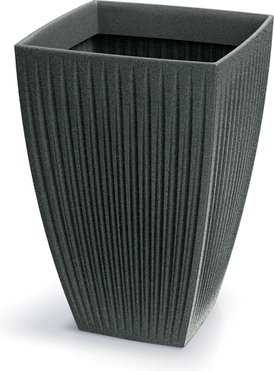 Puķu pods Latia Square High 40 × 40 × 58 cm – melns granīts