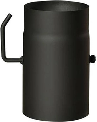 Dūmvada caurule ar aizbīdni 150 mm, garums 250 mm, melna