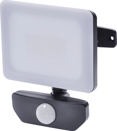 Solight LED prožektors Quick ar kustības sensoru 10 W, 850 lm, 4000 K, IP44, melns