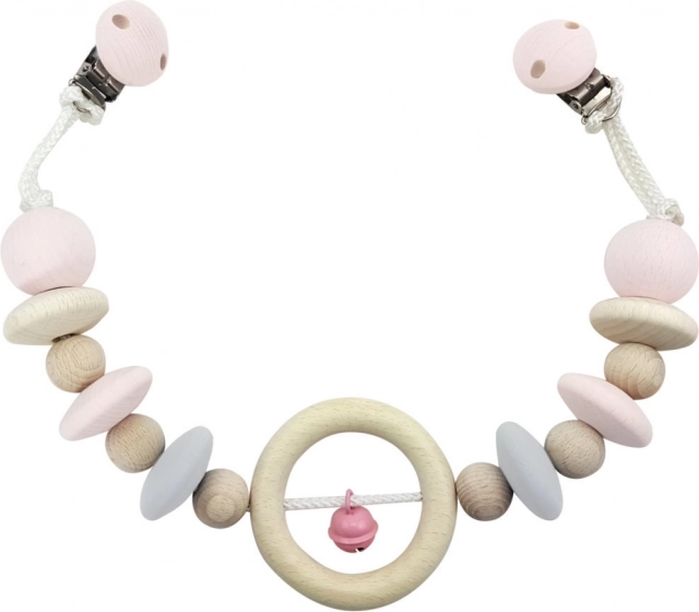 Hess piekaramā rotaļlieta ratiņiem ar rozā zvaniņu