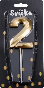 Ballīšu svece cipars 2 zelta