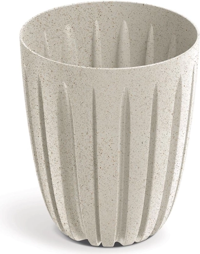 Puķu pods Wario Eco Wood 19,2 cm balts ar koka dekoru