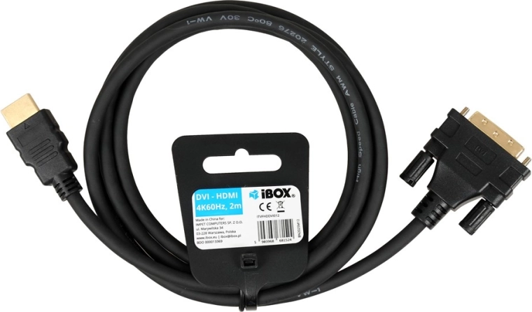 HDMI uz DVI kabelis 2 m (Full HD 1080p)