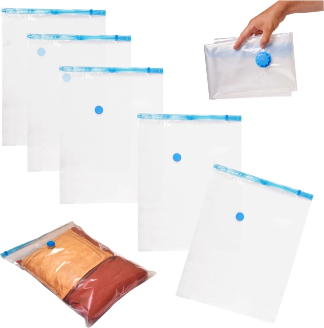 Vakuuma uzglabāšanas maisi apģērbam, 5 gab., 60x80 cm