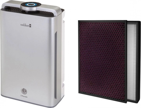 Gaisa attīrītājs Webber AP9700 Wi‑Fi sudraba krāsā