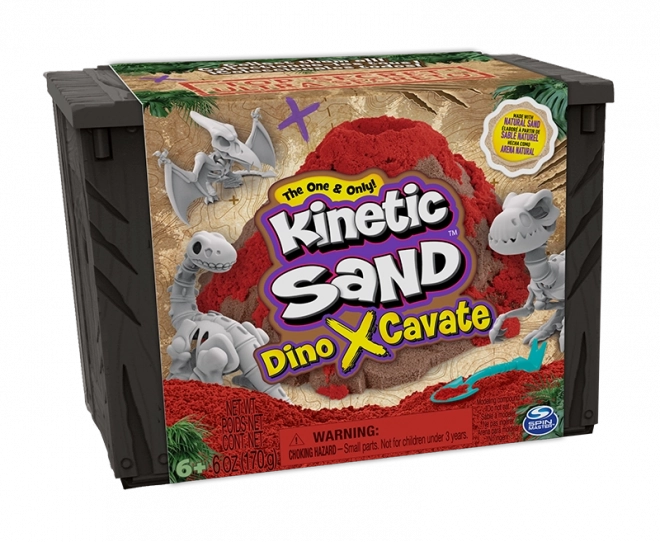 Kinetic Sand Dino X-Cavate izrakumu komplekts ar dinozaura skeletu un piederumiem