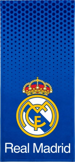 Kokvilnas vannas dvielis Real Madrid, zils, 75 × 150 cm