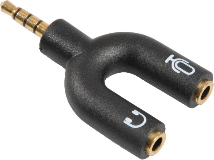 Sencor 3.5 mm 4-pole jack to 2× 3-pole jack adapter