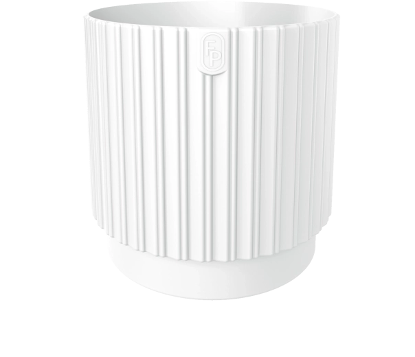 Puķu pods Mika Cyli Petit Eco Recycled 26 cm balts
