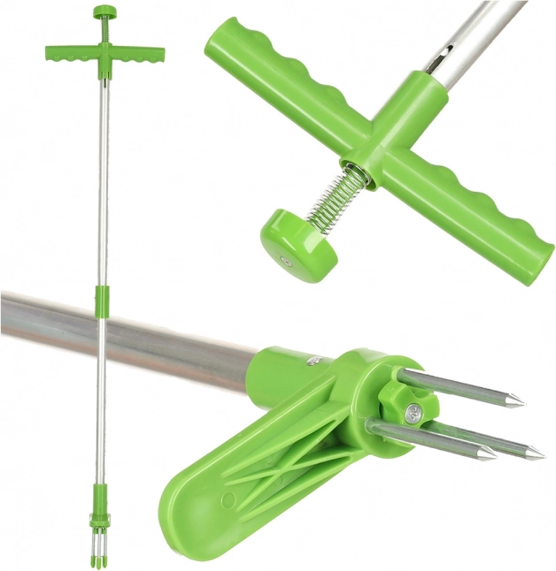 Teleskopiskais nezāļu izraušanas rīks ar 3 smailēm 93 cm