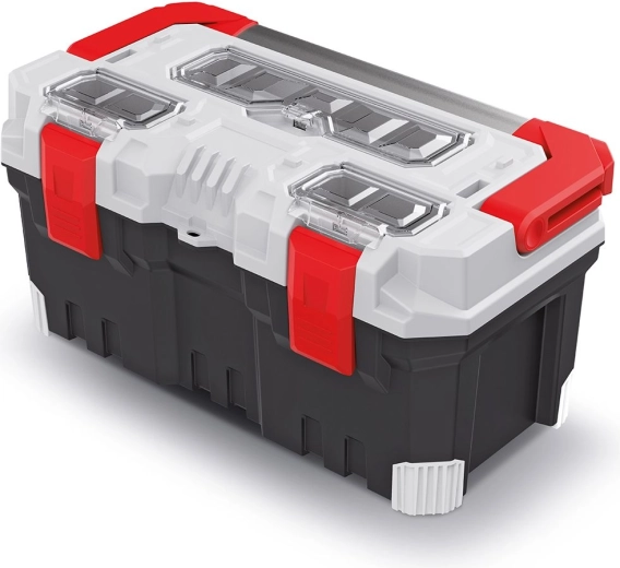 Plastmasas instrumentu koferis ar metāla rokturi TITAN PLUS 496 × 258 × 240 mm, pelēks