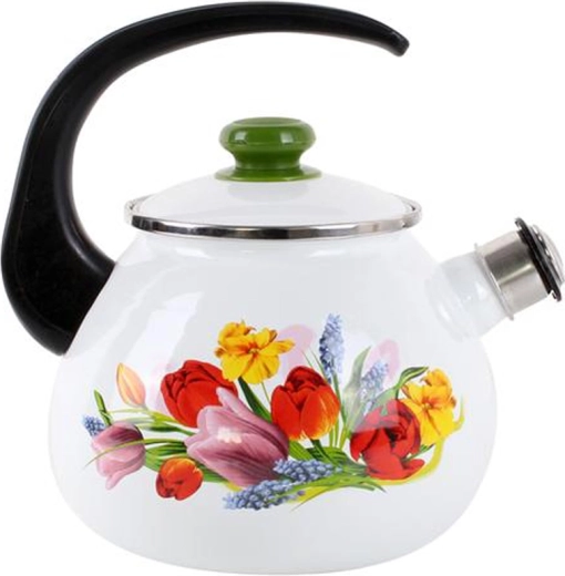 Emaljēta tējkanna ar svilpīti 2,5 l