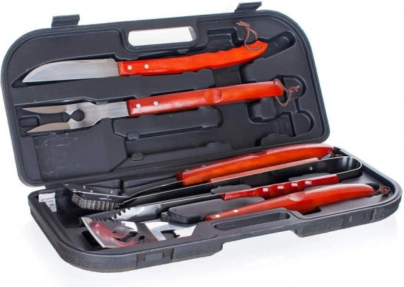 HAPPY GREEN grilēšanas piederumu komplekts koferītī (5 gab.)