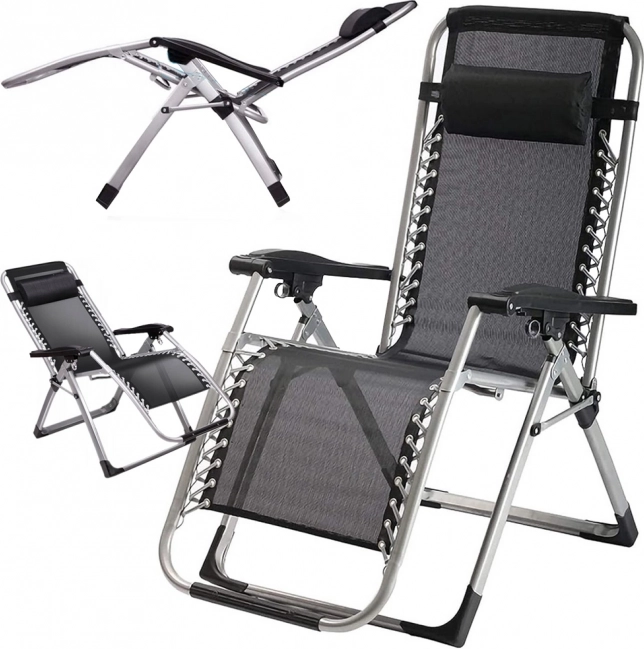 Saliekams dārza sauļošanās krēsls Zero Gravity