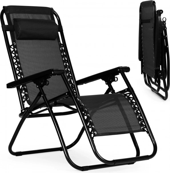 Dārza polstāmais krēsls Zero Gravity ModernHome – melns