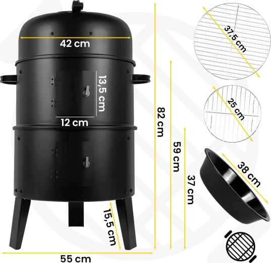 Curron SmokeHouse GM8000 dārza grils ar kūpinātavu un termometru