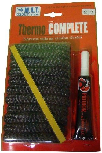 Izolācijas blīvēšanas šņore 8 mm THERMOKOMPLET ar līmes komplektu, 2,5 m, līdz 500 °C