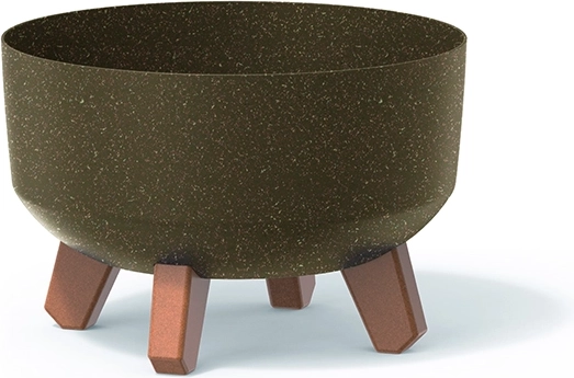Puķu pods Gracia Low Eco Wood 23,5 cm – kafija