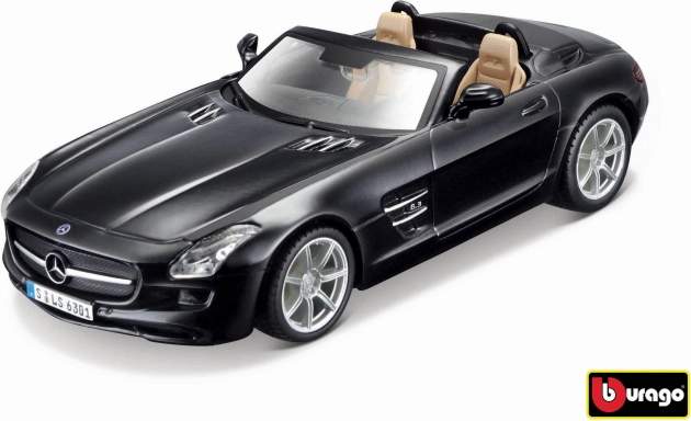 Bburago Mercedes-Benz SLS AMG Roadster 1:32 melna metalizēta