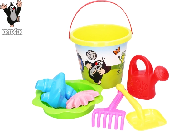 Smilšu rotaļu komplekts Kurmītis – liels dzeltens spainis 3,5 l