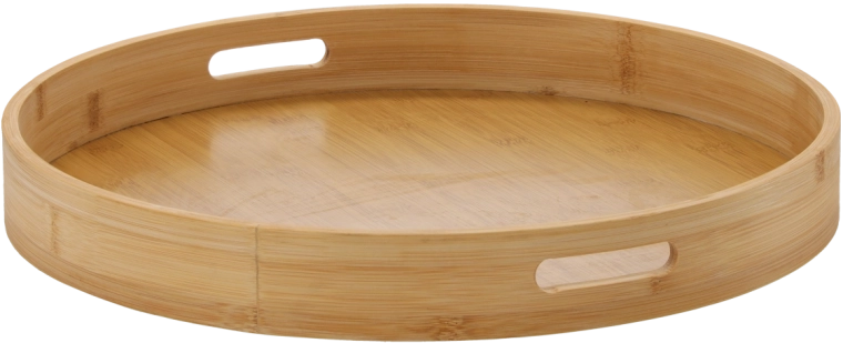 Bamboo serving tray 40 cm with handles