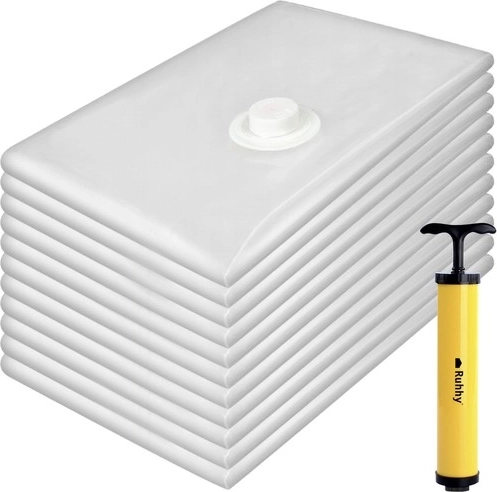 Vakuuma maisiņu komplekts 50 × 70 cm, 10 gab. ar rokas pumpi RUHHY